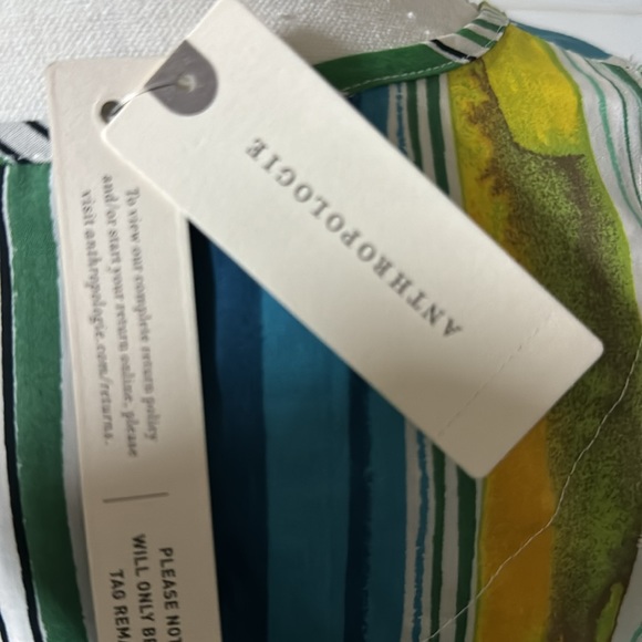 NWT Anthropologie Green Yellow White Dress size XS - Picture 6 of 6